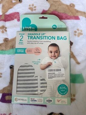 Love To Dream Swaddle Up Sz XL Grey Sleep Sack Removable arms 1.0TOG NEW